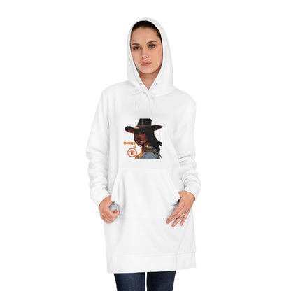 Chic Women's Hoodie Dress with Stylish Graphic Print, Casual Wear, Gift for Her, Trendy Fashion, Relaxed Fit